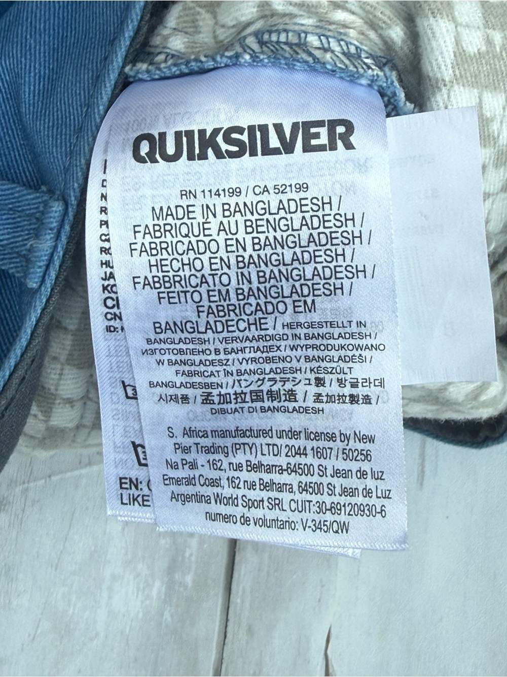 Quiksilver Men's Slate Blue Flat Front Chino Shorts - Picture 7 of 8
